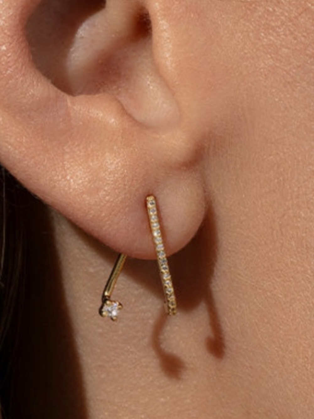 NWT Uncommon James, Eyes on Me Ear Jacket Gold Earrings